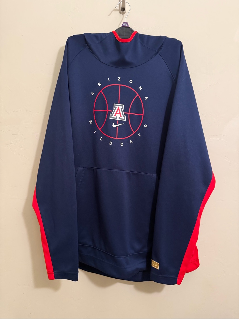 Nike Elite Arizona Wildcats Basketball Hoodie XXL Navy Red Pullover Sweatshirt